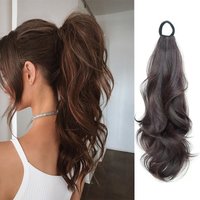 18-Inch Long Ponytail Extensions Synthetic Fiber Hair with Elastic Band for Party Daily Use And Halloween