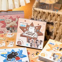 Mr.Paper 20Pcs/Pack Cute Die Cut PET Waterproof Sticker Book DIY Decor for Journal Scrapbook Diary Cup Calendar Collage