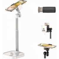 Verstellbarer Handy-Ständer für den Schreibtisch, drehbarer Handy-Halter für den Schreibtisch mit 9-14 Zoll Face-Level-Ansicht, Metall-Desktop-Stativ
