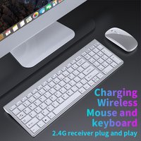 Bezprzewodowy zestaw klawiatury i myszy Bluetooth 5.0 i 2.4G, mini klawiatura multimedialna i mysz do laptopa, PC, TV, iPada, Macbooka, Androida