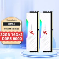 KingBank brand series DDR5 RGB RAM Memory DDR5 RAM PC 16GBx2 6000MHz RAM for Desktop White Hynix Chip CL30
