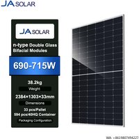 JA Solar Panel JAM66D46 LB 690W-715W N-Type Dual Glass Bifacial Solar Panel 690W 695W 700W 705W 710W 715W Home & Commercial Use
