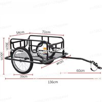 Foldable Cargo Bicycle Trailer Outdoor Riding Rear-Mounted Freight Truck Bucket Bicycle Traction Tool Truck For Carrying Luggage