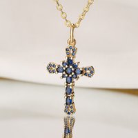 Fashion Female Cross Pendants Dropshipping Gold Color AAA CZ Stone Cross Pendant Necklace Jewelry For Men/Women Wholesale
