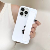 Luxury Solid Stretch Silicone Wrist Strap Case For iphone 11 12 13 14 15 16 Pro Max Plus UltraThin Matte Shockproof Hard Cover