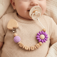 Personalized Baby Pacifier Clip Silicone Teether Holder BPA Free Handmade Custom Name Dummy Chain for Newborn Baby Shower Gift