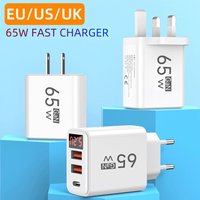 65W USB Charger GaN Type C Fast Charging Mobile Phone Power Adapter Fast Charge Adapter For iPhone Samsung Xiaomi EU/US/UK Plug