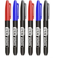 3 pcs/Set Permanent Marker Pen Waterproof Ink Fine Point Black Blue Red Oil Ink 1.5mm Round Toe Fine Color Marker Pens