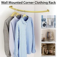 Multifunction Corner Coat Rack Wall Mounted Clothing Racks Pipe Garment Hanging Rod for Display Closet Storage Home Laundry Room