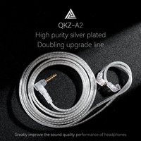 QKZ A2 Dual Parallel Silver-Plated Upgrade Cable, 0.75MM Gold-Plated Pins, HiFi Audiophile Headphone Replacement Cable with Mic