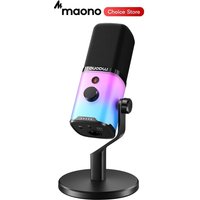 Maono pd100x Gaming-Mikrofon, dynamisches USB/XLR-Mikrofon mit EQ-Software-RGB, Stumm schaltung, Kopfhörer buchse, Mikrofon für Gamer-Streaming-Podcast-PC PS5/4