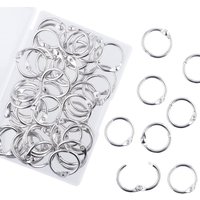 50 Pcs Silver Metal Binder Rings Loose Leaf Office Book Index Card Keychain Key Rings for School Home Office Organization