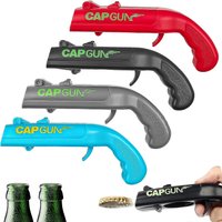 Portable Pistol Bottle Cap Launcher Beer Opener Shooting Cap Gun Multifunctional Kitchen Bar Gadget Funny Gift