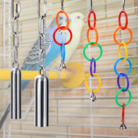 Parrot Relaxing Toys Bell Stainless Steel Large Bird Tap Music Chew Training Cockatoo Hanging Cage Toy Cage Decoration Tools