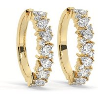 Fashion Gold Color White CZ Hoops Earrings Woman Water Droplet Party Daily Wear