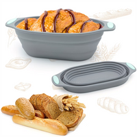 Ferment dough container, food grade silicone ferment dough bowl - non-sticky surface, reusable bread ferment basket - foldable