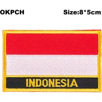 Indonesia Flag Embroidery Patches Iron on Saw on Transfer patches Sewing Applications for Clothes in Home&Garden