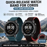 24mm Quick Release Nylon Loop Strap for Coros NOMAD/APEX4 46mm – Soft Breathable Sport Band, Lightweight Replacement Watch Strap