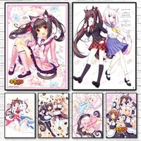 Poster Home self-adhesive waterproof wall sticker, aesthetic decor for living room, bedroom and bar A-Nekopara