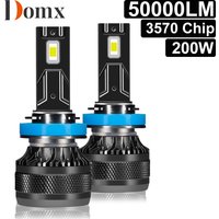 DOMX H4 H7 Car LED Headlight H1 H8 H11 HB3 HB4 9005 9006 LED Lights 6000K 200W 50000LM Auto LED Lamp Turbo Fog Light Bulbs 12V