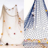 Filet de pêche bleu marine tentures murales Studio accessoire chambre décor à la maison Mediterran mer autocollants Marine sur le jardin bouée de sauvetage artisanat nautique