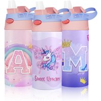 360ML Unicorn Kids Insulated Water Bottle With Straw Vacuum Flasks Stainless Steel Water Bottle For School Thermos Mug Tumbler