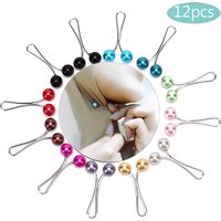 12pcs/lot Pearl Brooch Pins Pin Clothes Accessories DIY Drop Pearls Muslim Women Shawl Scarf Lady Scarves Clips