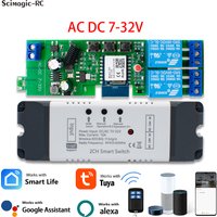 220V 85-250V 2CH/4CH/1CH Tuya Smart Switch Module 12V 24V 32V 433MHz RF Remote Control Wifi Relay Work With Alexa Google Home