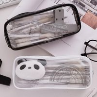 Large Capacity Transparent Pencil Case Waterproof Makeup Brush Bag Portable Stationery Pouch School Office Pen Organizer Box
