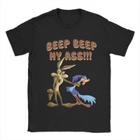 Retro Movie Vintage Roadrunner Coyot T Shirt Men Women 100% Cotton Novelty T-Shirts O Neck Tees Short Sleeve Clothes Plus Size