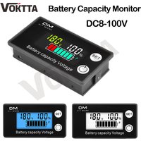 Battery Capacity Indicator DC 8V-100V Lead Acid Lithium LiFe PO4 Car Motorcycle Voltmeter Voltage Gauge 12V 24V 48V 72V