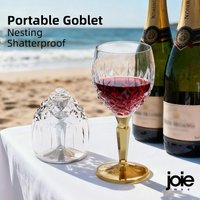 Joie Unbreakable Portable Wine Glass Goblet PCTG Plastic Lightweight Durable Champagne Glass for Party Barware Outdoor Picnic