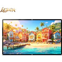 LEJIADA 16:9 HD Washable Anti Wrinkle Black Background Milk Silk Portable Projection Screen Home Theaters And Outdoor 60-150Inch