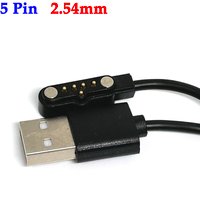 1pcs 5 Pin Pogo Magnet Cable for Kids Smart Watch Charging Cable USB 2.54mm Charge Cable for A20 A20S TD05 V6G Magnetic Charger