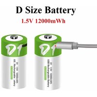 1.5V 12000mWh D SIZE Battery LR20 USB Charging Li-ion Batteria for Natural Gas Stove Domestic Water Heater Flashlight