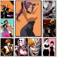 Anime BLEACH Vintage Posters Sticky Retro Kraft Paper Sticker DIY Room Bar Cafe Kawaii Room Decor