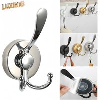 No Drill Suction Cup Duck Tongue Double Hooks Stainless Steel Waterproof Heavy Duty Towel Hooks For Bathroom Kitchen Mirror