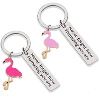 Motivational Flamingo Key Chains Never Forget How Flamazing You are Keyring Car Keychains Friend Jewelry Gifts for Women Men