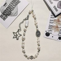 Korean Y2K Cute Star Pendant Flower Beaded Phone Chain For iPhone Samsung Camera Hanging Rope Anti-Lost Lanyard Hanging Jewelry