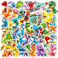 10/30/56PCS Kawaii 3D Dinosaur PVC Sticky Sticker Aesthetic DIY Decoration Scrapbooking Hand Accounting Supplies