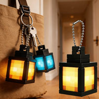 Mini Lantern Night Light Keychain Usb Rechargeable Game Peripheral LED Lamp Luminous Keychain Backpack Pendant Children's Gifts