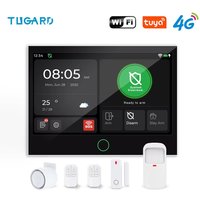 Tugard Drahtloses Haus-Einbruchalarmsystem 4G WiFi GSM, 7 Zoll IPS-Farb-Touchpanel, Tuya Smart App Fernbedienung, Haus-Diebstahlschutzsystem