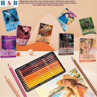 H&B 12 Colors Oil-Based Colored Pencils Set 2B Lead Soft Core Coloring Pencils Students Artists Drawing Sketching Art Supplies