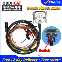 3LED ucks S Switch Bench Cable ECU Bench Pinout Cable pour SM2 PRO J2534 VCI Read and Write ECU BATT VCC KLINE CAN-L Lilo