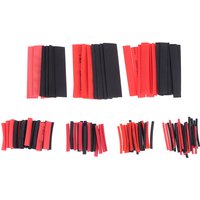 127Pcs Weatherproof heat shrink sleeving tubing tube assortment kit black glue.