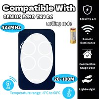 ECHO TX4 RC 433MHz GENIUS Rolling Code Remote Control Garage Door