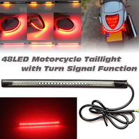 Motorcycle Taillight 48LED Brake Lamp Direction Signal Light with Turn Signal Function Decorative Warning Lights Moto Accessory