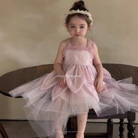 2025 New Girls' Tank Top Skirt Summer Children's Strap Skirt Baby Girls' Summer Dress Children's Princess Dress
