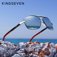 KINGSEVEN Aluminum Brand Polarized Sunglasses Men Women Fashion Frame Male Mirror Sun Glasses For Driving Red Design Temples