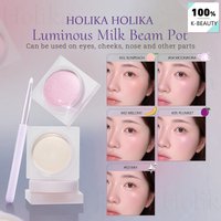 HOLIKA HOLIKA LUMINOUS MILK BEAM POT,Fine&Spreadable,Natural Dewy Glow,Face Highlighting,Korean Cosmetic,K-Beauty,Korean Makeup